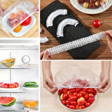 100 Adet Tazeliği Koruyan Tencere ve Tabak Bonesi  Çok Amaçlı Kullan At Tabak Bonesi 