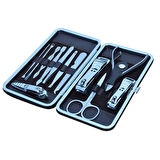 Çantalı Manikür Pensi Profesyonel ve Manikür Pedikür Seti 13 Parça Tırnak Eti İtici Ve Cımbız 