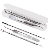 Paslanmaz Çelik Siyah Nokta Sivilce ve Akne Temizleyici Set 3&apos;lü Kit 