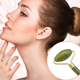 Özel Süngerli Kutusunda Kırılmaz Çift Taraflı 2li Cilt Yüz Masaj Aleti Jade Roller Yeşim Taşı (4490)