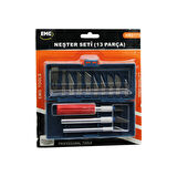 13 PCS  NEŞTER SETİ 13 FARKLI AÇI - ŞEKİLLİ UÇ   3 FARKLI KALINLIK - AĞIZLIKLI METAL SAP (4490)