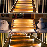  8 Adet Üçgen  Güneş Enerjisi ile Şarj Olan Dış Mekan Solar Basamak Köşe Lambası (4490)