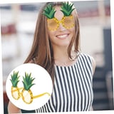 Lunaev Tropikal Hawaii Ananas Şekilli Parti Gözlüğü Sarı