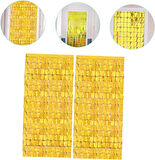 Ekstra Metalize Altın Renk Disko Dikdörtgen Kesim Kapı Perdesi Dekorasyon 1x2 Metre 