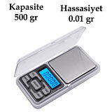 Dijital Hassas Elektronik Cep Terazi Tartı 500 Gr 0.01 Gr Hassasiyet 