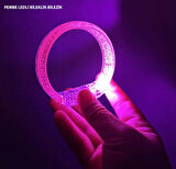 Pembe Led Işıklı Baskı Yapılabilen Pilli Bileklik Bilezik 1,5 cm Genişlik (4490)