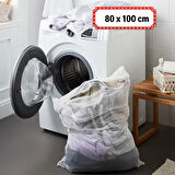 Büyük Boy File Çamaşır Torbası 80x100 cm | Hassas Yıkama Filesi | Yorgan, Perde, Nevresim Yıkama Torbası  