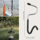 Kamp İçin Çok Fonksiyonlu S-Şekilli Direk Askısı Kaymaz Paslanmaz Çelik Eşya Asma Kancası  