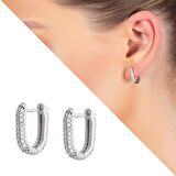 Tesbihane Starlight Diamond Zirkon Taşlı U Tasarım 925 Ayar Gümüş Küpe