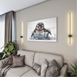 Hayvan Cam Tablo - Sevimli Dostlar Banyoda - Yatay Motif 02-011