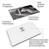 Hayvan Cam Tablo - Sevimli Dostlar Arabada - Yatay Motif 04-010