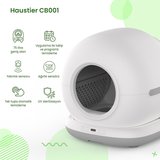 Haustier CB001 Gri Kedi Tuvaleti QQ003 Beyaz Mama Kabı WF007L Beyaz Kedi Suluğu 3 lü Set Haustier Türkiye Garantili