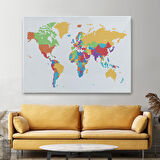 Harita Sepeti Dünya Haritası Dekoratif Kanvas Tablo 1071