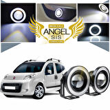 Fiat Fiorino Uyumlu, Universal Mercekli Led Angel Sis Farı, 76mm Beyaz Renk