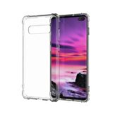 Smcase Samsung Galaxy S10 Kılıf Darbe Korumalı Silikon   Kenarları Kısa Cam