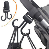 2li Bebek Arabasına Uyumlu Cırtlı  Eşya Taşıma Aparatı 360 Derece Dönebilen Plastik Kanca (5224)