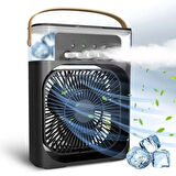 Taşınabilir 3 Farklı Mod Ayarlı 7 Farklı Led Işıklı Sulu Soğutmalı Taşınabilir Masaüstü USB Fan Vantilatör (5224)
