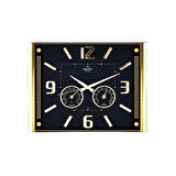 PREMİUM BAROMETRELİ ISI - NEM ÖLÇER KABARTMA RAKAMLI DUVAR SAATİ 41.5X32CM  707-A-1 (5224)