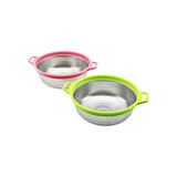 21CM RENKLİ PLASTİK ÇERÇEVE - KULPLU ÇELİK SEPET METAL SÜZGEÇ (5224) AZ-5224Gok222990