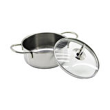 14CM   CAM KAPAK   MİNİ  ÇELİK TENCERE (5224) AZ-5224Gok223006