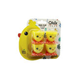 EGG CUP 4PCS YUMURTALIK EMOJİ DESEN - RENKLİ PLASTİK CİVCİV AYAKLI - 1/2 KIRIK YUMURTA KABUK MODEL (5224)