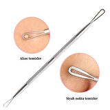 Paslanmaz Çelik Siyah Nokta Sivilce ve Akne Temizleyici Set 3&apos;lü Kit (5224) AZ-52244506240