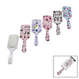 SAÇ FIRÇASI - TARAK  PLASTİK RENKLİ DESENLİ SAP - BEYAZ FIRÇA KILLARI (5224) AZ-5224Gok151069