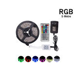 5 Metre Rgb Şerit Led Seti-İç ve Dış Mekan Silikonlu-Tak Çalıştır (5224)