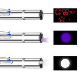 Usb İle Şarj Edilebilen 3In 1 Kırmızı Işık +Beyaz Led Meşale Işık + Uv El Feneri Kedi Lazeri (5224)