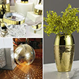 1 Metre Uzunluğunda Gold Renk Aynalı Mozaik Taşlı Dekor Bandı 4 cm x 1 mt (5224)