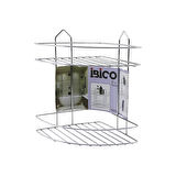 2 KATLI - ÜÇGEN   KROM   METAL  BANYO KÖŞELİK - DUŞKABİN RAF (5224)