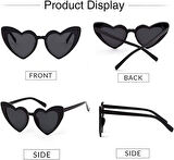 Siyah Renk Kalp Şekilli Parti Gözlüğü 15x5 cm (5224)