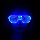 Mavi Led Işıklı Parti Gözlüğü - Neon Glow Şerit Gözlük 3 Modlu (5224)