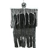 Ürpertici Kuru Kafa Korku Hayalet Saçaklı Dekor 90x50 cm (5224)