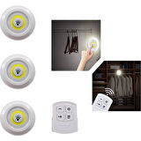 Uzaktan Kumandalı Yapışkanlı 3’lü Led Spot Lamba (5224)