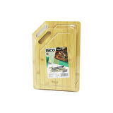 2PCS SETKIRIK KENARLI - OVAL DELİKLİ AHŞAP BAMBU KESİM PANOSU - KESME TAHTASI 18X28X1CM--22X32X1CM (5224)