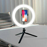 8inç 20cm Youtube Instagram Tiktok Selfie Stüdyo Video Fotoğraf Ring Light Tripod Led Halka Işık (5224)