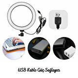 8inç 20cm Youtube Instagram Tiktok Selfie Stüdyo Video Fotoğraf Ring Light Tripod Led Halka Işık (5224)