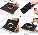 Ocak Koruyucu Folyo Yanmaz Yapışmaz 4&amp;apos;lü Set SiYAH (5224) AZ-522489GocMT375S