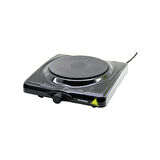 SİYAH TEK GÖZLÜ ELEKTRİKLİ OCAK HOTPLATE 1500W AYARLANABİLİR TERMOSTAT KOLAY TEMİZLENEBİLİR UYARI LAMBASI LX-7115 (5224)