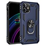 Gpack Apple iPhone 12 Kılıf Tank Koruma Vega Standlı Yüzüklü Mıknatıslı