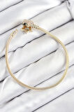 Pirinç Charm Zirkon Taşlı Yıldız Model Gold Renk Kadın Bileklik EB-BB7810