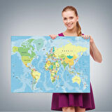 Harita Sepeti Dünya Haritası Dekoratif Kanvas Tablo 1079