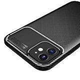 Gpack Apple iPhone 12 Mini Kılıf Negro Karbon Dizayn Silikon