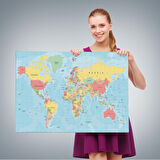 Harita Sepeti Dünya Haritası Dekoratif Kanvas Tablo 1080