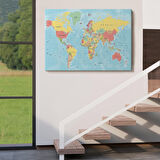 Harita Sepeti Dünya Haritası Dekoratif Kanvas Tablo 1080