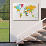 Harita Sepeti Dünya Haritası Dekoratif Kanvas Tablo 1082
