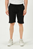 Erkek Fermuar Detaylı Şort Siyah