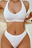 Kadın Beyaz Seamless Tanga Sütyen Takım