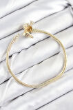 Pirinç Charm Zirkon Taşlı Taç Model Gold Renk Kadın Bileklik